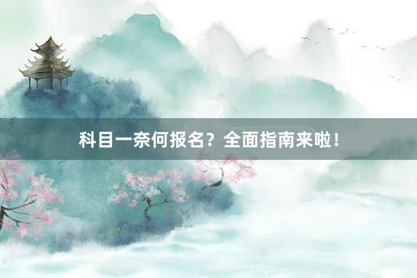 科目一奈何报名？全面指南来啦！