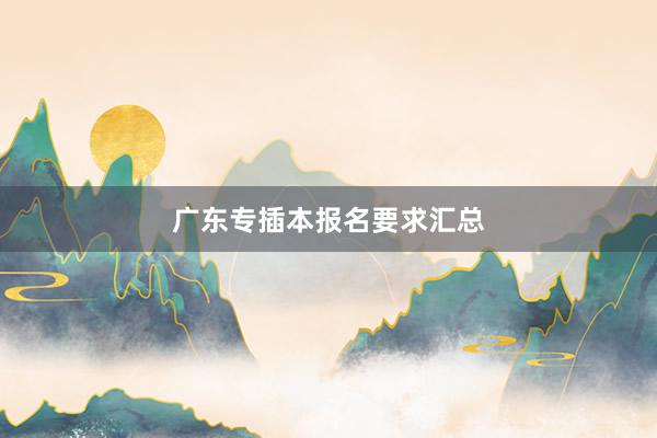 广东专插本报名要求汇总